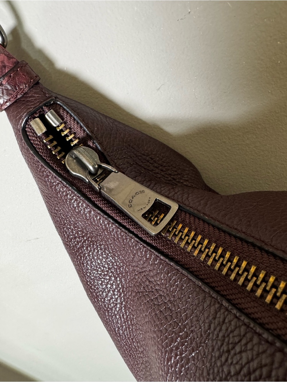 Coach Pebbled Leather Plum Hobo Shoulder Bag F29817 - Picture 4 of 14